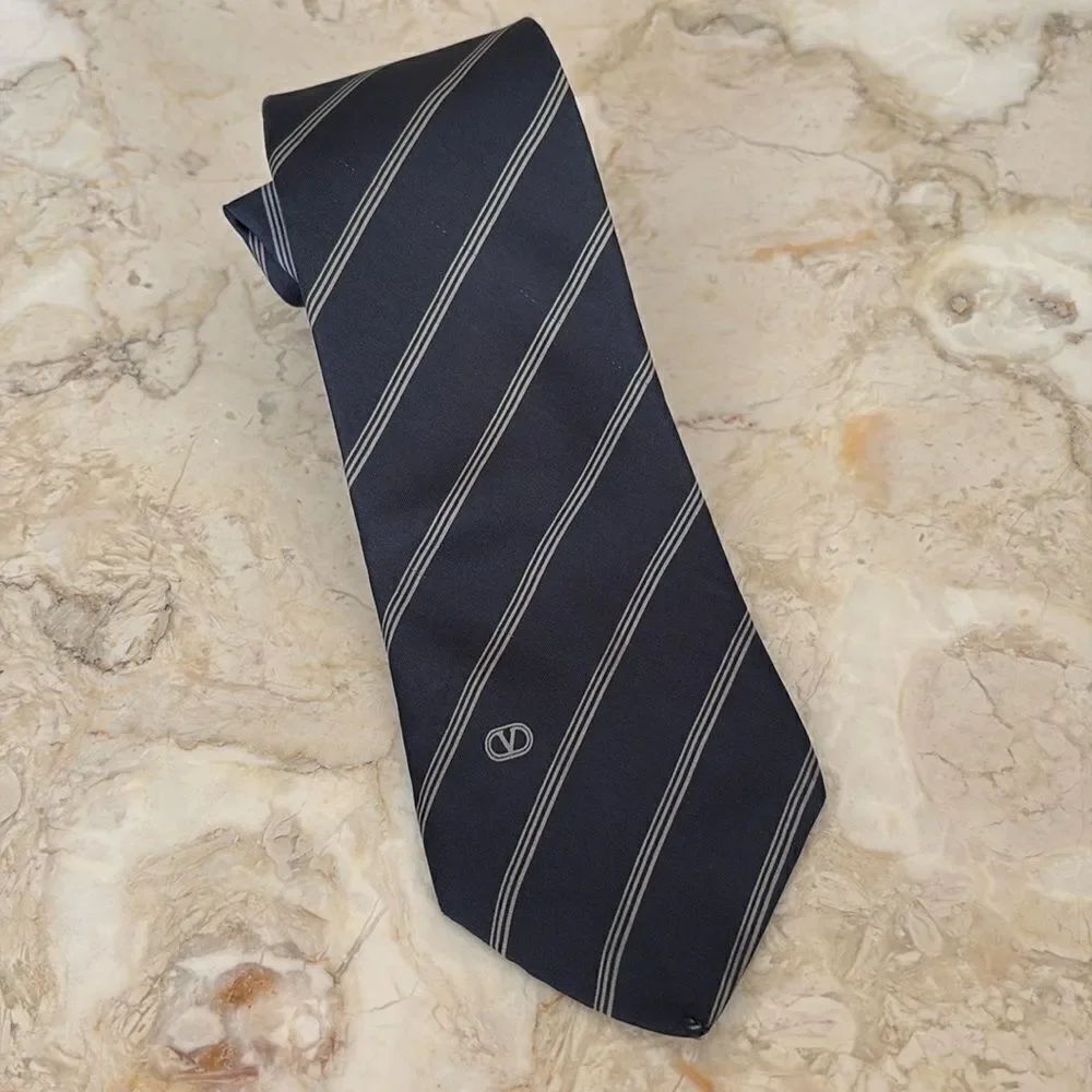 Valentino Striped Silk Tie Made in Italy